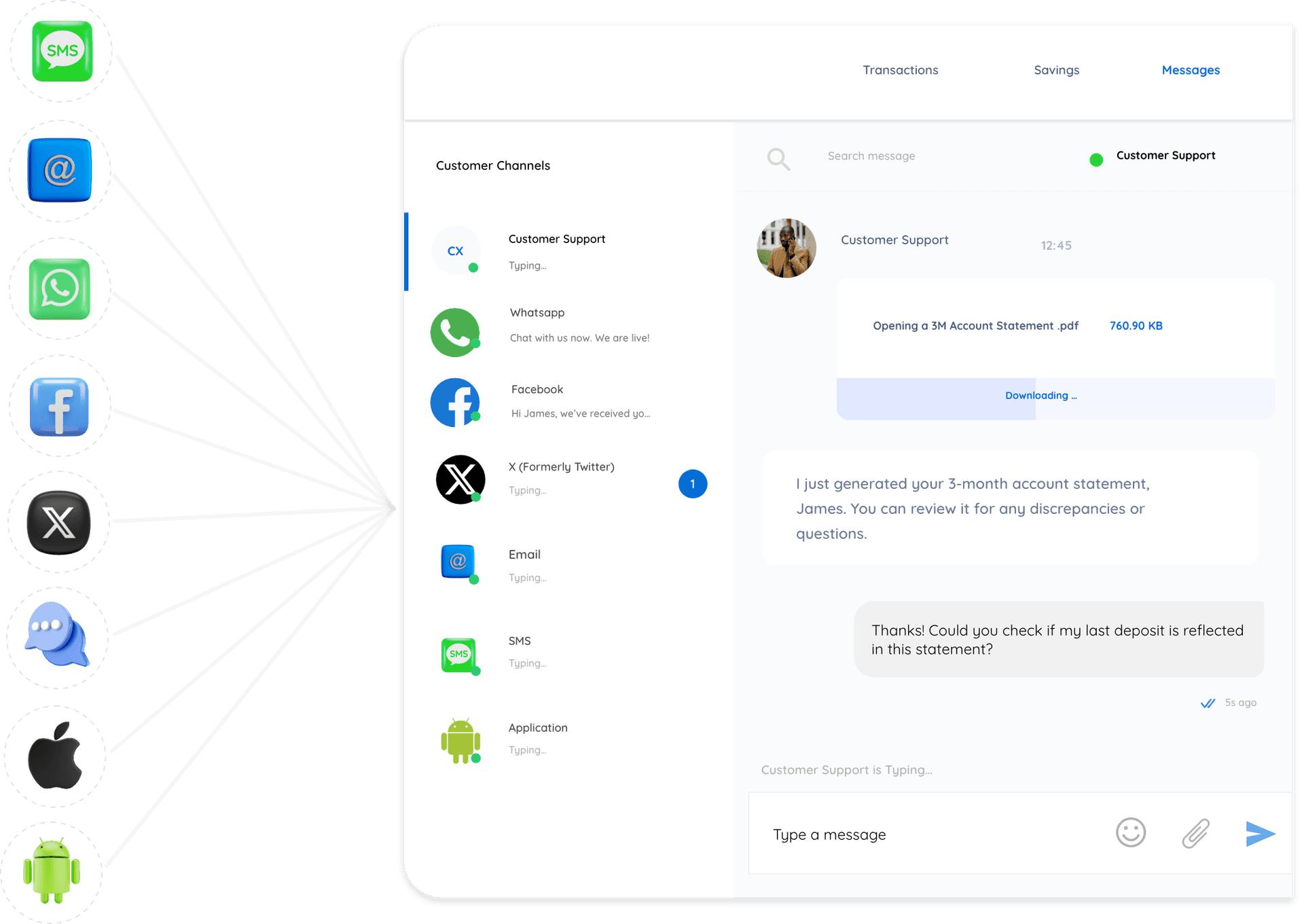 Diagram illustrating customer support solution using Mfereji API